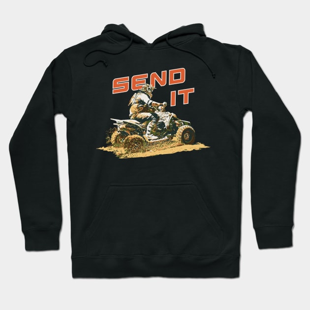 Send It on a ATV Hoodie by MultistorieDog